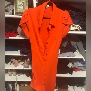 Calvin Klein Bold Orange Midi Dress